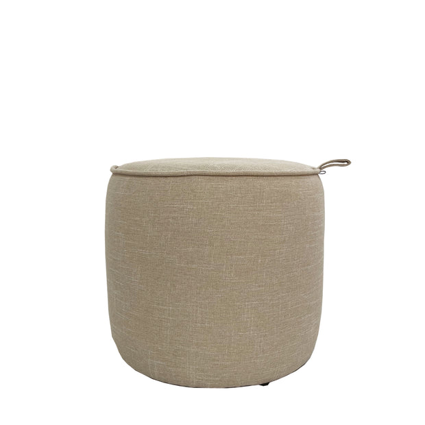 Max Beige Outdoor Poef Rond Klein
