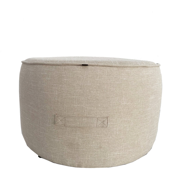 Max Beige Outdoor Poef Rond Groot