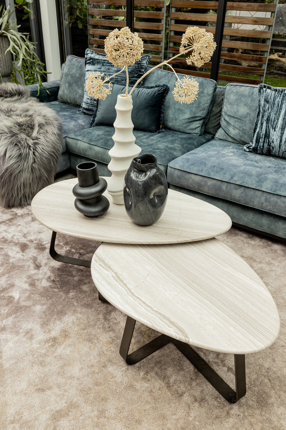 Salontafel Muka Hoog Wit Marmer