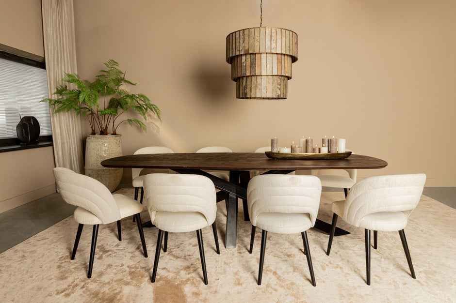 Eettafel Alore Brown Black Ovaal 280 cm