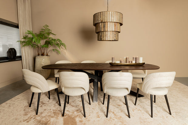 Eettafel Alore Brown Black Ovaal 280 cm