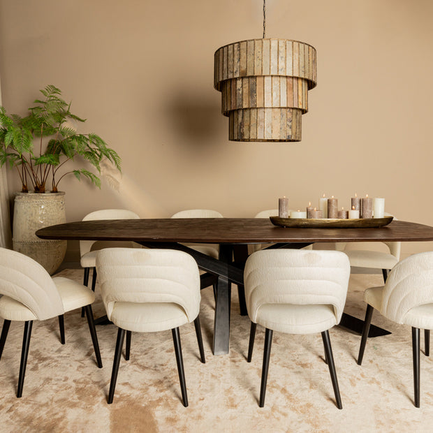 Eettafel Alore Brown Black Ovaal 280 cm