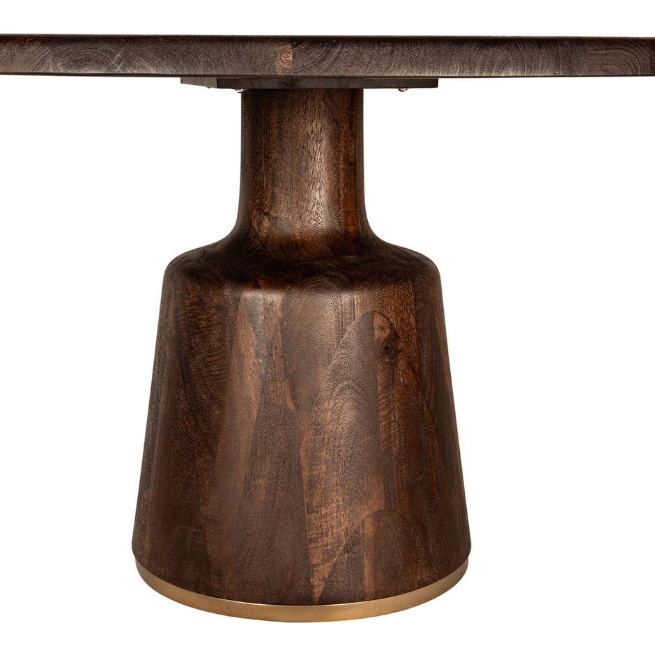 Eettafel Arca Veas Brown-Gold Rond