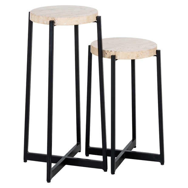 Bijzettafel Dillinger set of 2 (Beige)