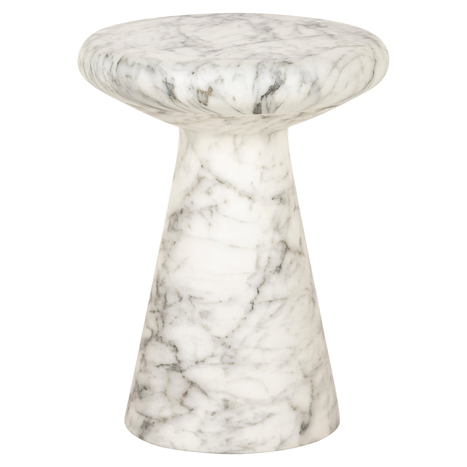 Bijzettafel Lohan faux wit marmer (White)