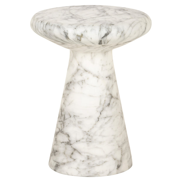 Bijzettafel Lohan faux wit marmer (White)