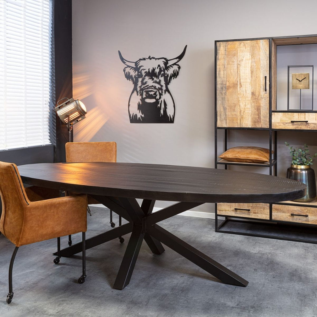 Eettafel Denver Zwart | Ovaal | 300 cm