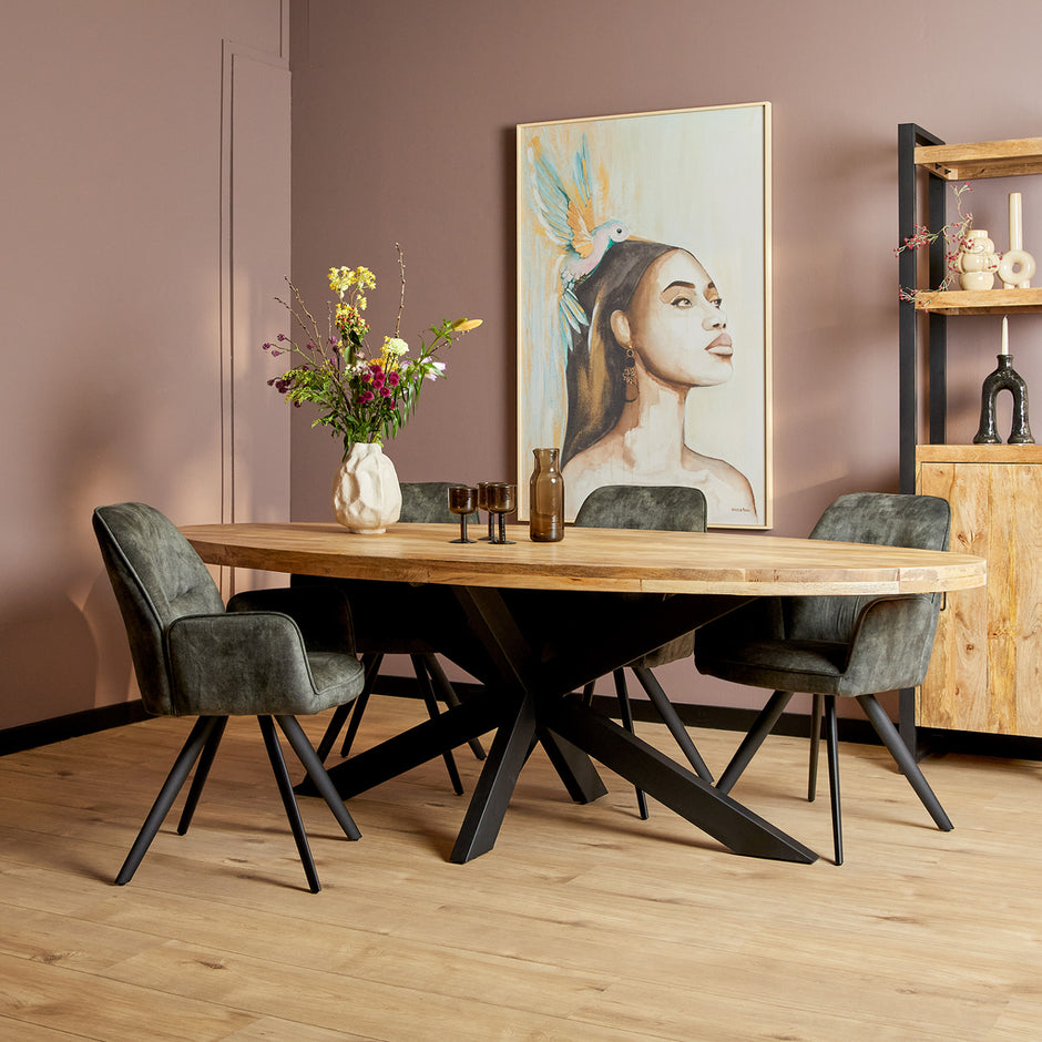 Eettafel Denver | Ovaal | Mangohout | 210 cm