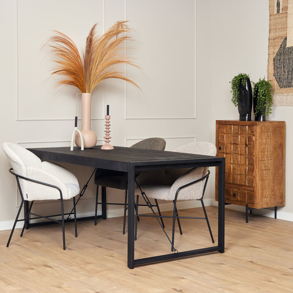 Eettafel Boaz Zwart | 140 cm