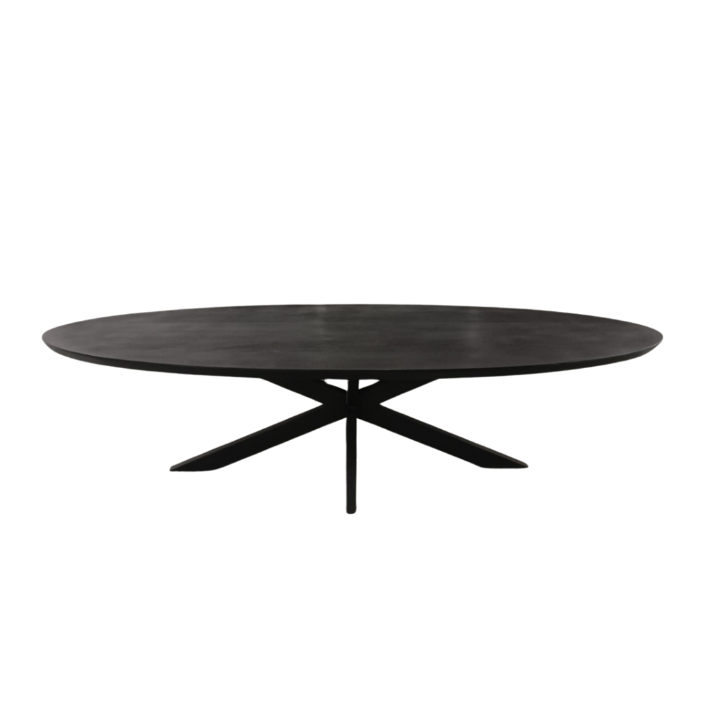 Eettafel Brandy Zwart | 210 cm | Ovaal