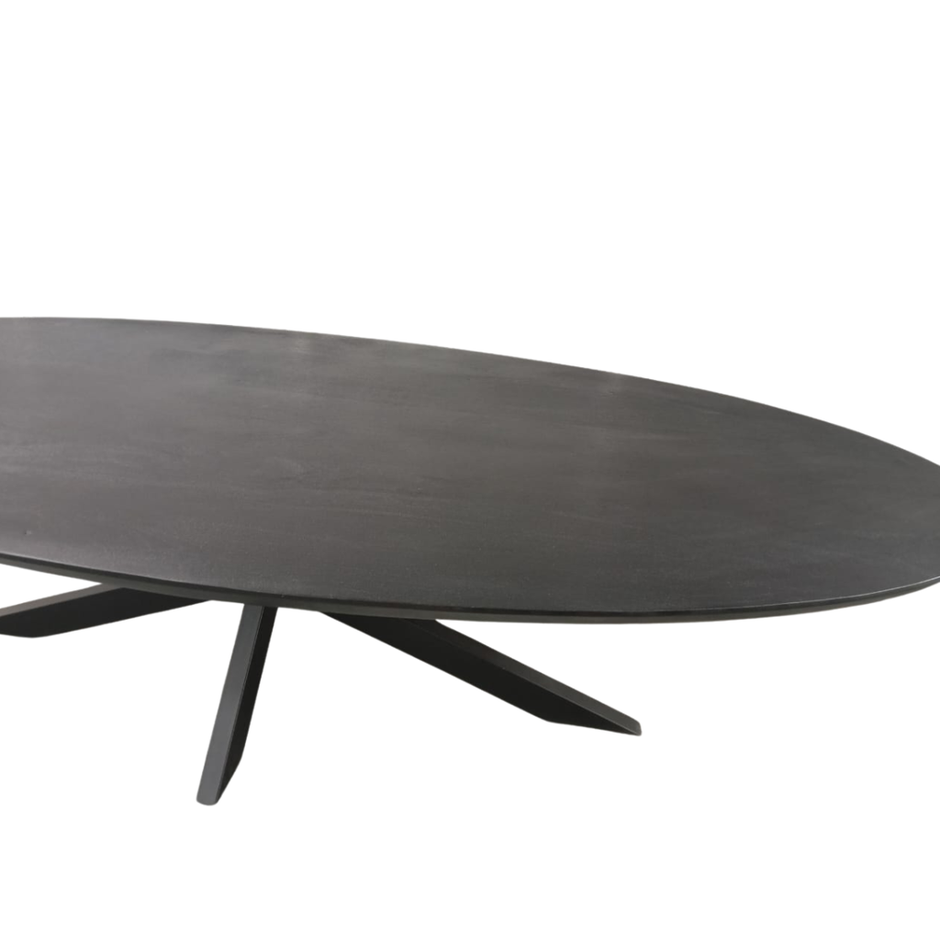 Eettafel Brandy Zwart | 210 cm | Ovaal