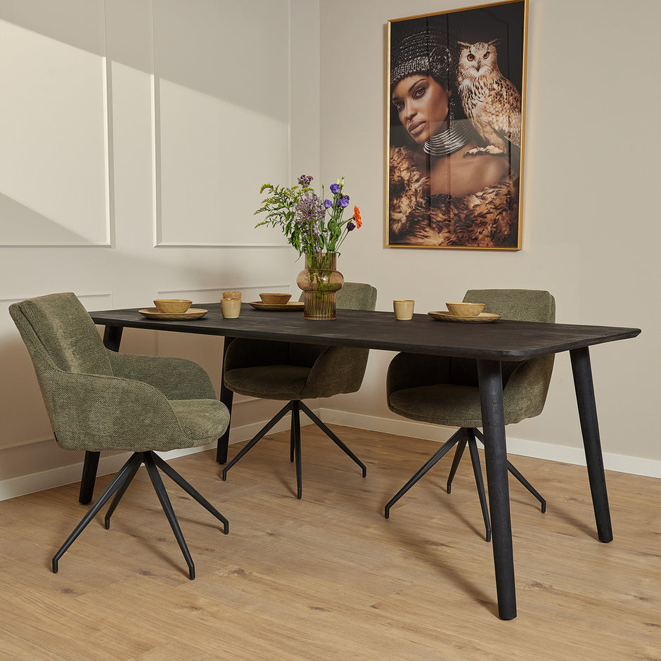 Eettafel Omaha Zwart | 180 cm