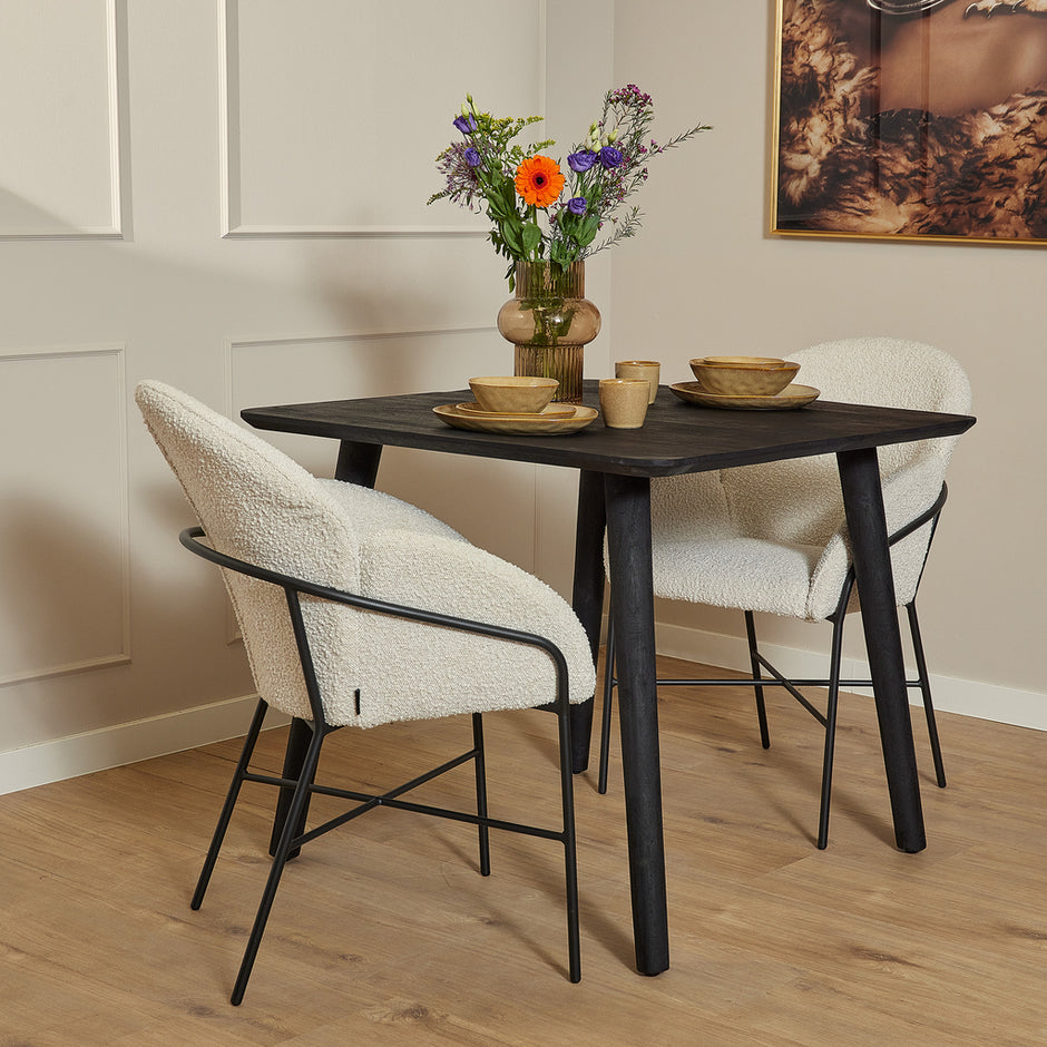 Eettafel Omaha Zwart | 90 x 90 cm