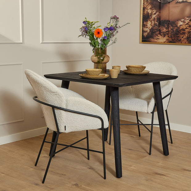 Eettafel Omaha Zwart | 90 x 90 cm