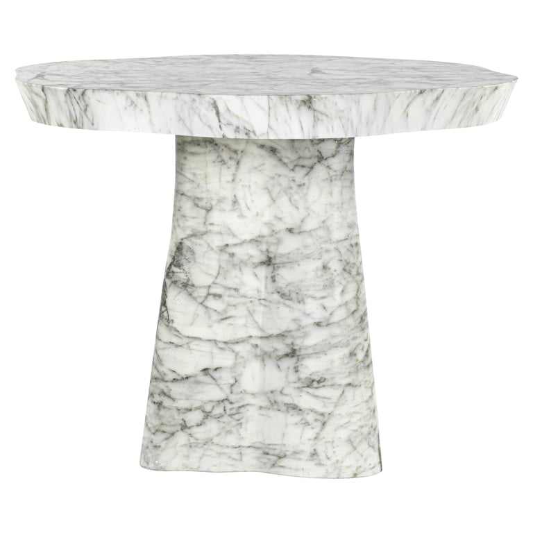 Eettafel Rockyard Indoor / Outdoor 140Ø faux wit marmer (White)