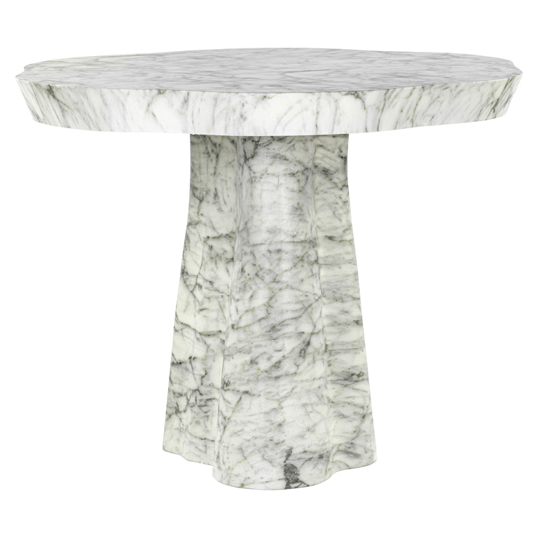 Eettafel Rockyard Indoor / Outdoor 140Ø faux wit marmer (White)