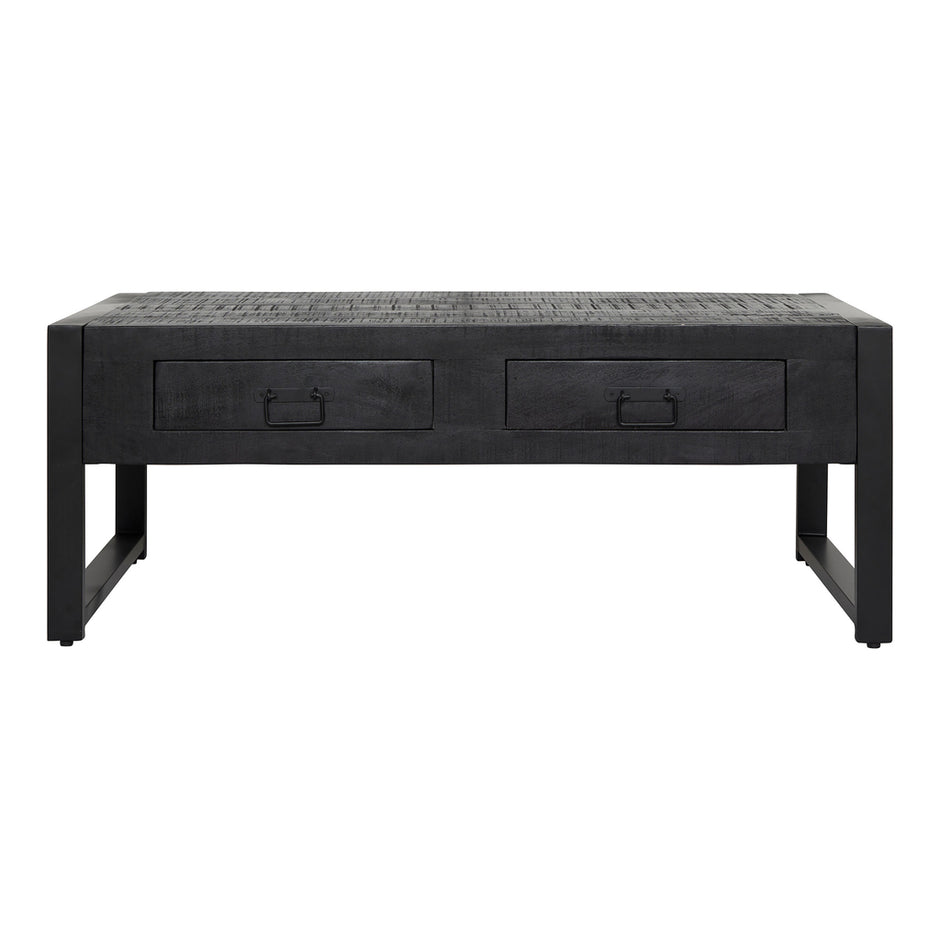 Salontafel Boaz Zwart met 2 lades | 120 cm