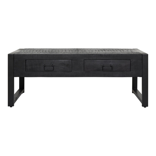Salontafel Boaz Zwart met 2 lades | 120 cm