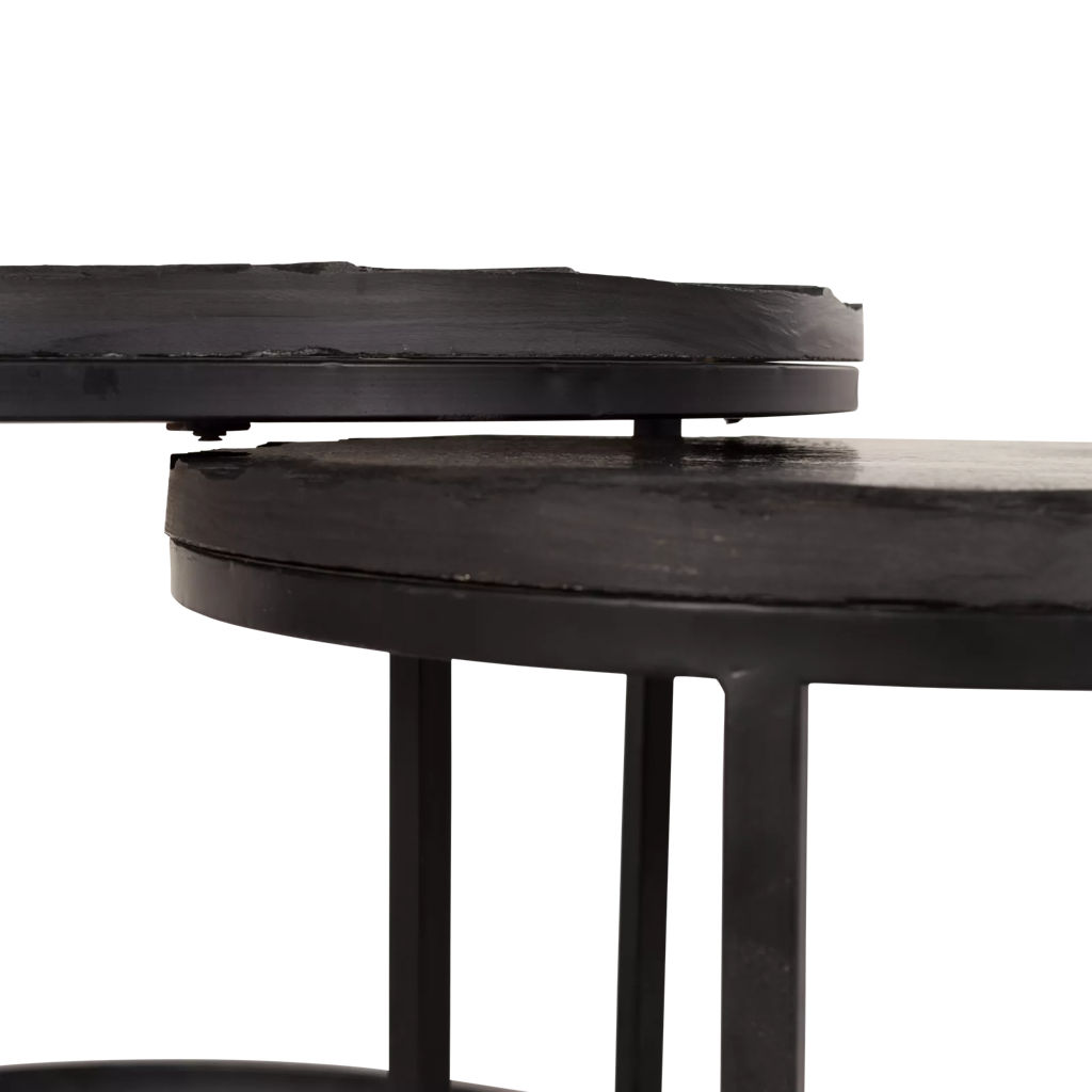 Salontafel set Ora | Zwart Kadappa Steen 60-45 cm