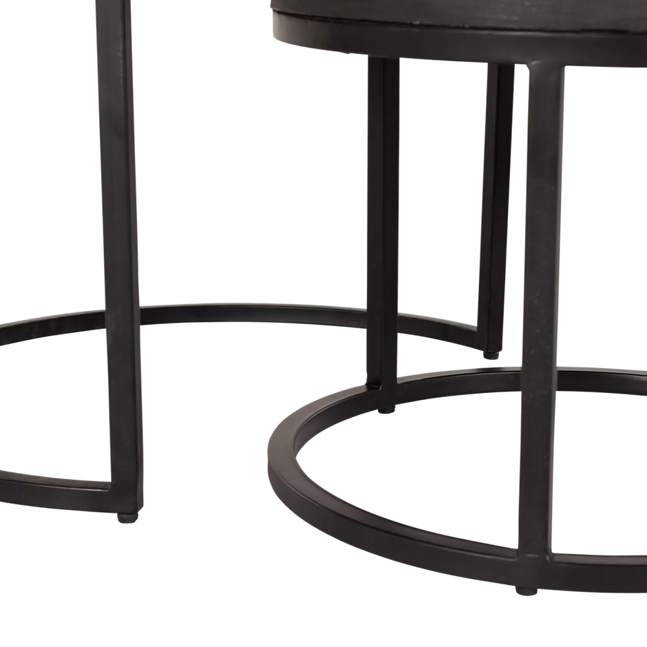 Salontafel set Ora | Zwart Kadappa Steen 60-45 cm