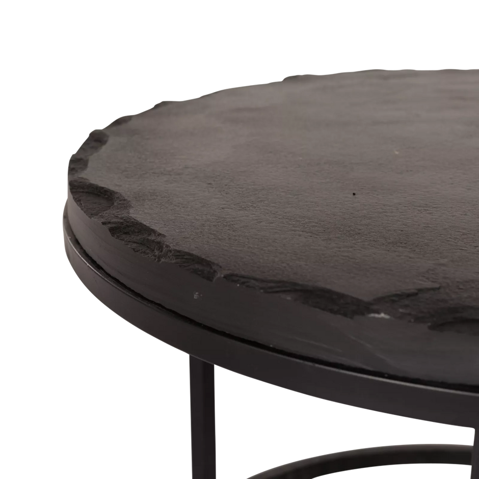 Salontafel set Ora | Zwart Kadappa Steen 60-45 cm