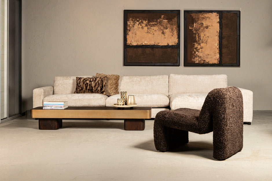 Salontafel Warren 180x45x31 Brown/ Gold