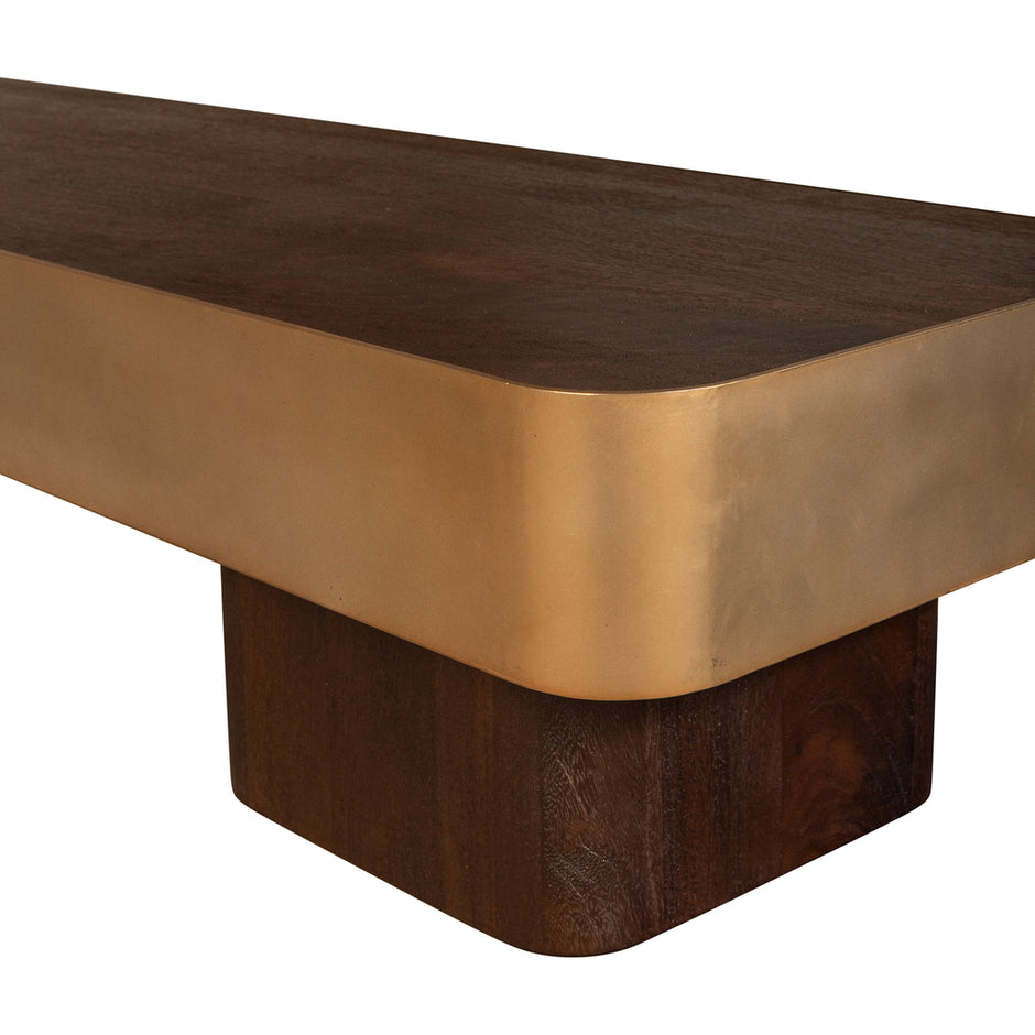 Salontafel Warren 180x45x31 Brown/ Gold