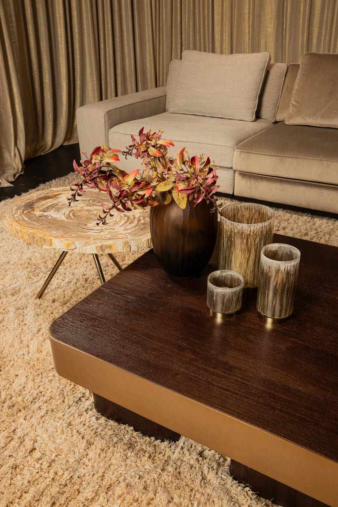 Salontafel Warren  90x90x31b Brown/ Gold