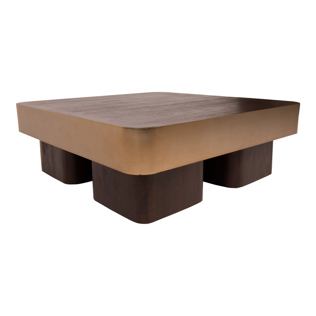 Salontafel Warren  90x90x31b Brown/ Gold