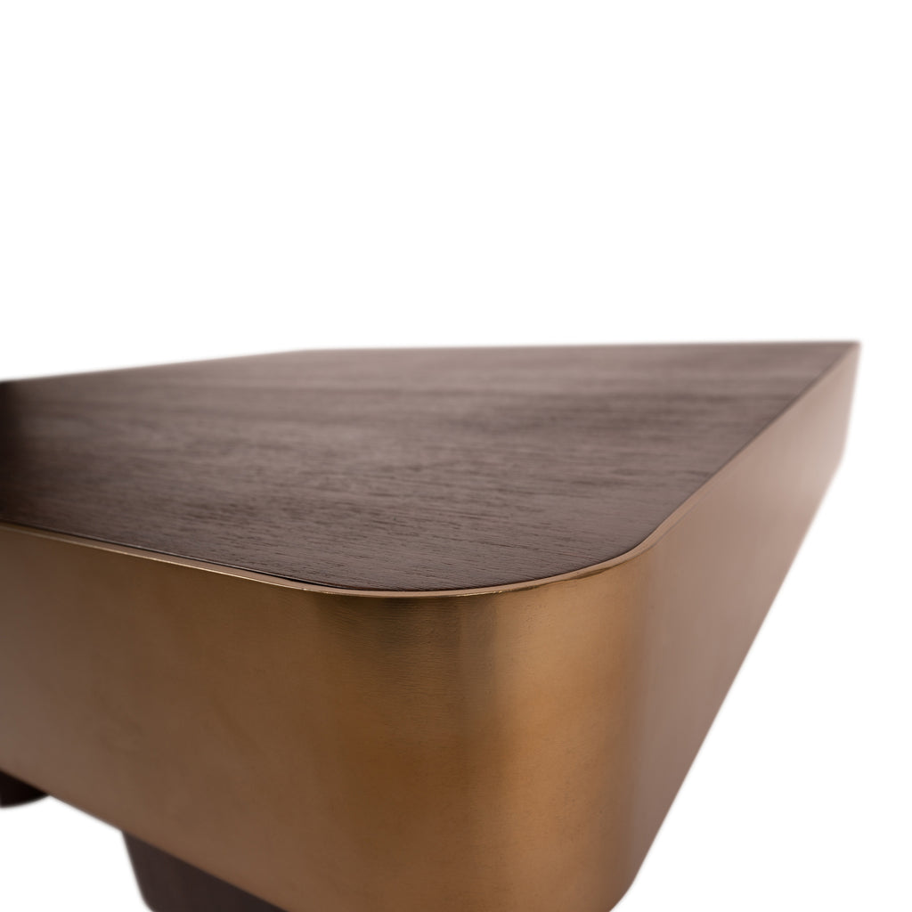 Salontafel Warren  90x90x31b Brown/ Gold