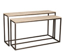 Bijzettafel Zoah Black Travertine Set van 2