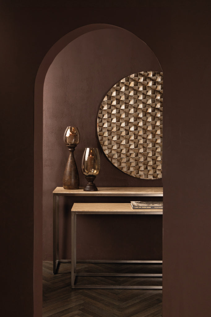 Bijzettafel Zoah Black Travertine Set van 2